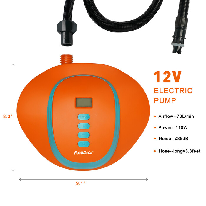 Pompa electrica de inalta presiune pentru paddleboard - alimentata cu baterii