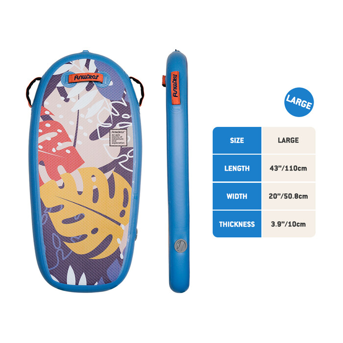 Bodyboard pentru paddleboard gonflabil pentru copii - frunze albastre