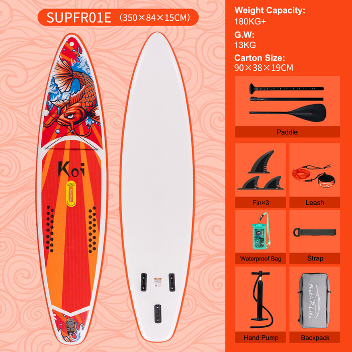 Placă Gonflabilă Surfing Paddle 11'6" - Sup Koi Portocaliu